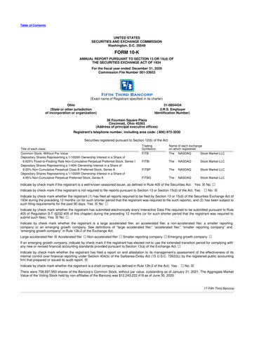Thumbnail Fifth Third Bank
 10-K Annual Report 