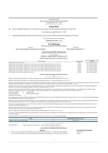Thumbnail U.S. Bancorp 10-K Annual Report 2023