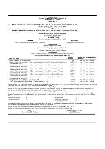 Miniature U.S. Bancorp 10-Q Rapport trimestriel 2024 