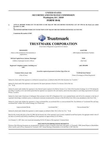 Thumbnail Trustmark 10-K Annual Report 