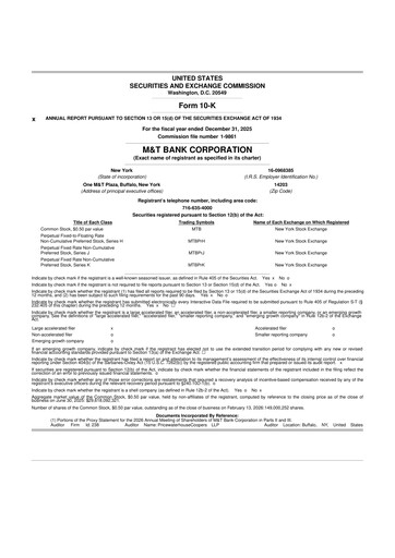 Thumbnail M&T Bank 10-K Annual Report 2025