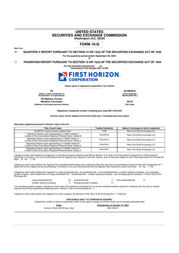 Miniature First Horizon Corporation 10-Q Rapport trimestriel 2024 