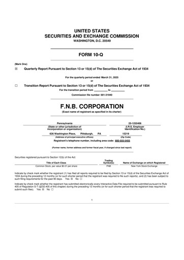 Thumbnail F.N.B. Corporation
 10-Q Quarterly Report FY2025 