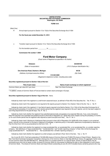 Thumbnail Ford 10-K Annual Report 