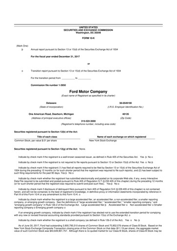 Thumbnail Ford 10-K Annual Report 