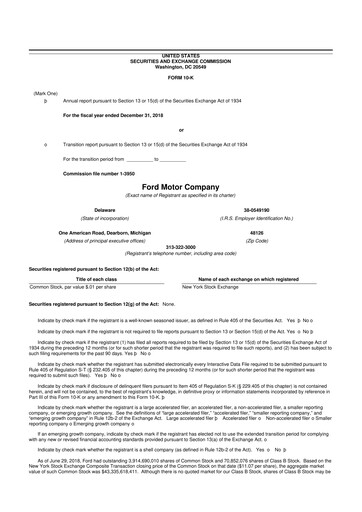 Thumbnail Ford 10-K Annual Report 
