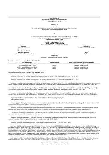 Miniature Ford 10-K Rapport annuel 2023