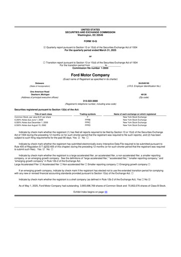 Thumbnail Ford 10-Q Quarterly Report FY2025 