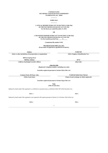 Thumbnail Franklin Electric
 10-K Annual Report 2011