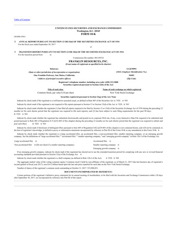 Thumbnail Franklin Resources 10-K Annual Report 2017