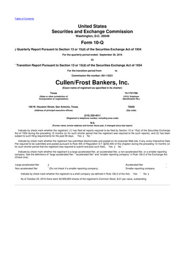Thumbnail Cullen/Frost Bankers 10-Q Quarterly Report FY2016 