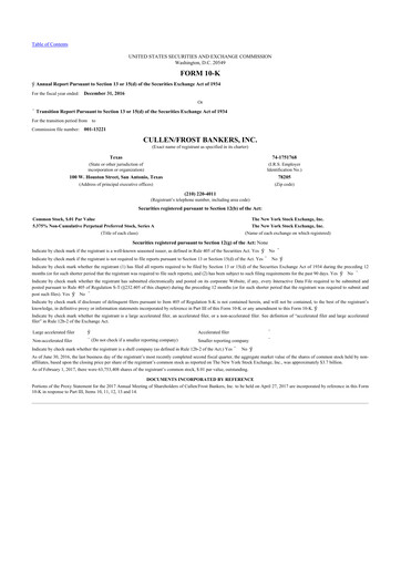 Thumbnail Cullen/Frost Bankers 10-K Annual Report 2016