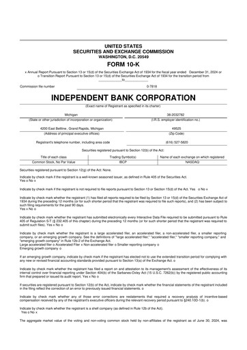 Thumbnail Independent Bank Corporation 10-K Annual Report 2024