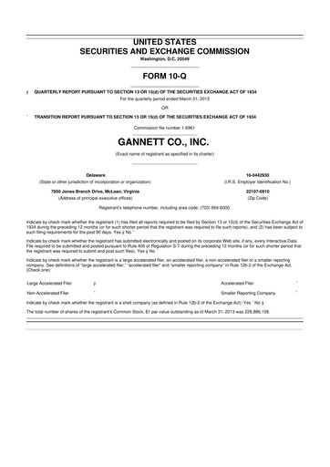 Thumbnail Tegna 10-Q Quarterly Report FY2013 