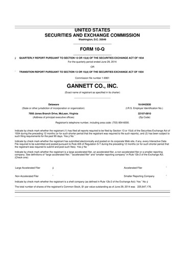 Thumbnail Tegna 10-Q Quarterly Report FY2014 