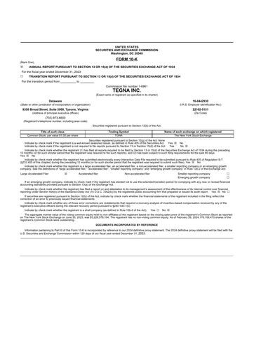 Thumbnail Tegna 10-K Annual Report 2023