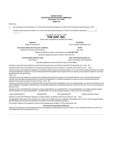 Thumbnail Gap Inc.
 10-K Annual Report 2012