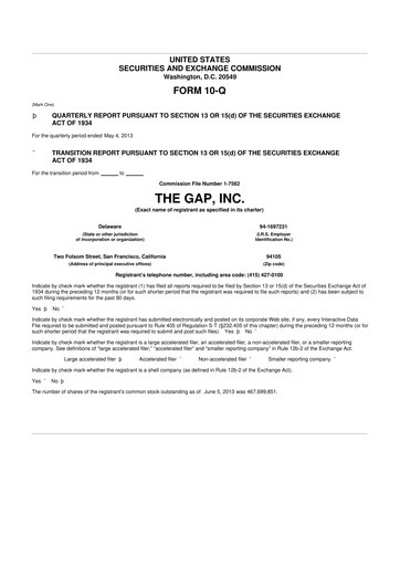 Vorschaubild Gap Inc.
 10-Q Quartalsbericht 2013 
