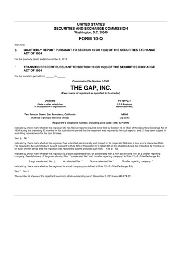 Vorschaubild Gap Inc.
 10-Q Quartalsbericht 2013 