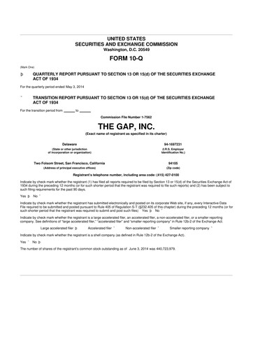 Vorschaubild Gap Inc.
 10-Q Quartalsbericht 2014 