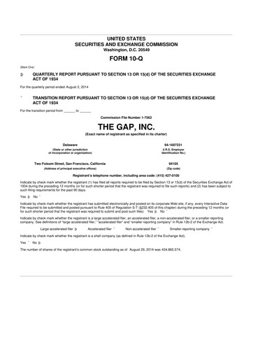 Vorschaubild Gap Inc.
 10-Q Quartalsbericht 2014 