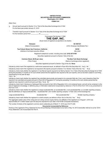 Thumbnail Gap Inc.
 10-K Annual Report 2014