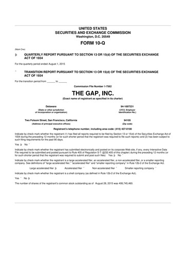 Vorschaubild Gap Inc.
 10-Q Quartalsbericht 2015 