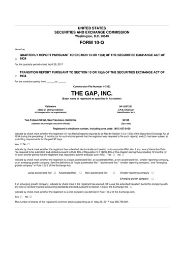Vorschaubild Gap Inc.
 10-Q Quartalsbericht 2017 