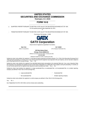 Thumbnail GATX 10-Q Quarterly Report FY2016 