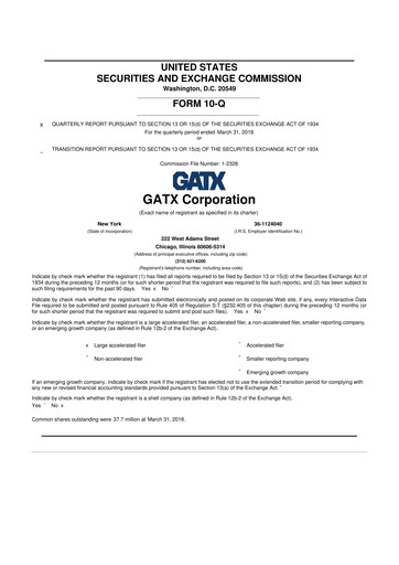 Thumbnail GATX 10-Q Quarterly Report FY2018 