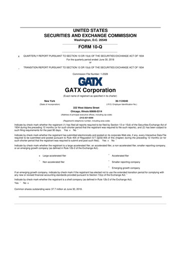 Thumbnail GATX 10-Q Quarterly Report FY2018 