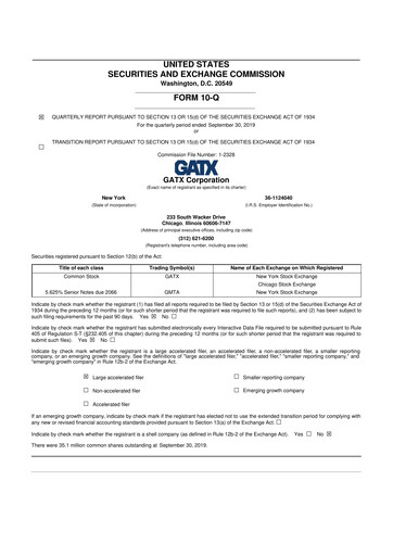 Thumbnail GATX 10-Q Quarterly Report FY2019 