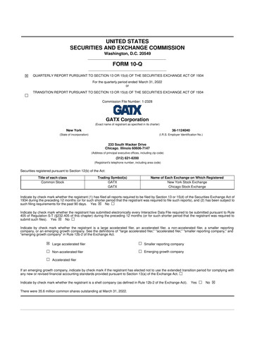 Thumbnail GATX 10-Q Quarterly Report FY2022 