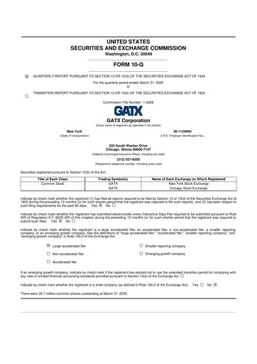Thumbnail GATX 10-Q Quarterly Report FY2025 