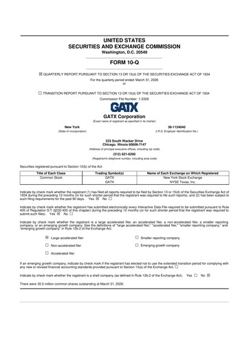 Thumbnail GATX 10-Q Quarterly Report FY 
