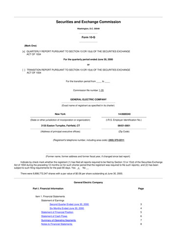 Thumbnail General Electric 10-Q Quarterly Report FY 