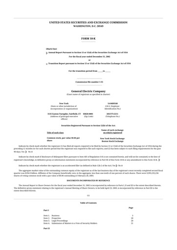 Thumbnail General Electric 10-K Annual Report 