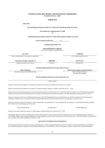 Thumbnail General Electric 10-K Annual Report 