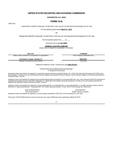 Thumbnail General Electric 10-Q Quarterly Report FY2010 