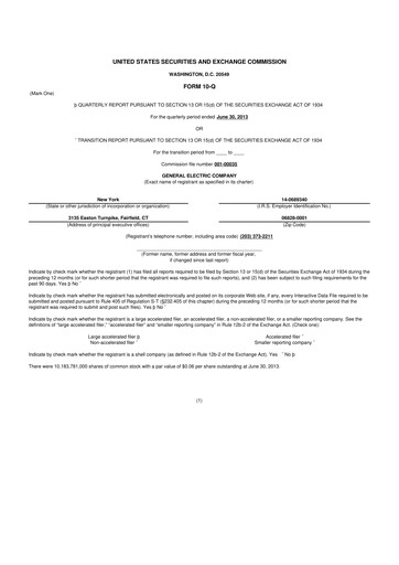 Thumbnail General Electric 10-Q Quarterly Report FY2013 