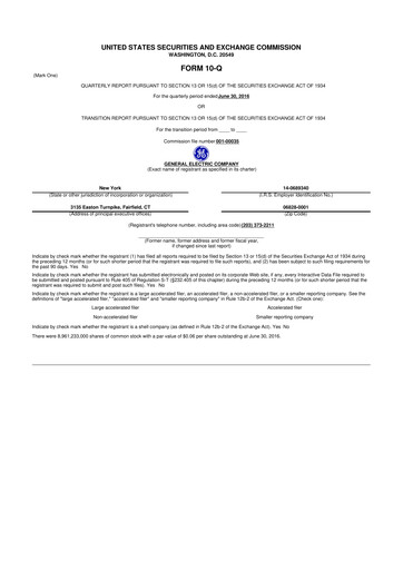 Thumbnail General Electric 10-Q Quarterly Report FY2016 