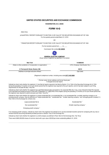 Thumbnail General Electric 10-Q Quarterly Report FY2018 