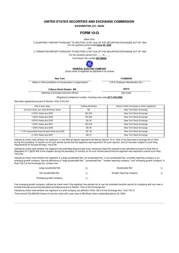 Thumbnail General Electric 10-Q Quarterly Report FY2020 