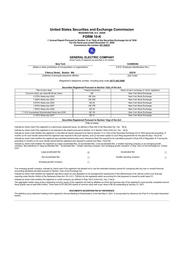 Thumbnail General Electric 10-K Annual Report 2020