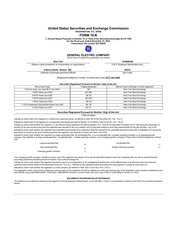 Thumbnail General Electric 10-K Annual Report 2022
