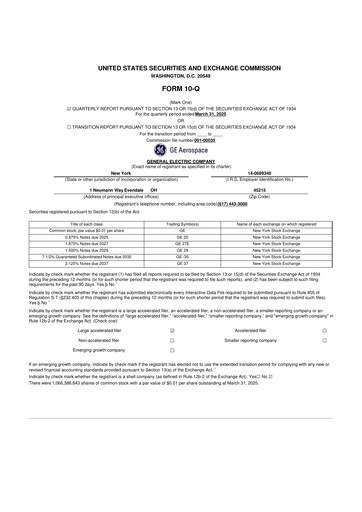 Thumbnail General Electric 10-Q Quarterly Report FY2025 