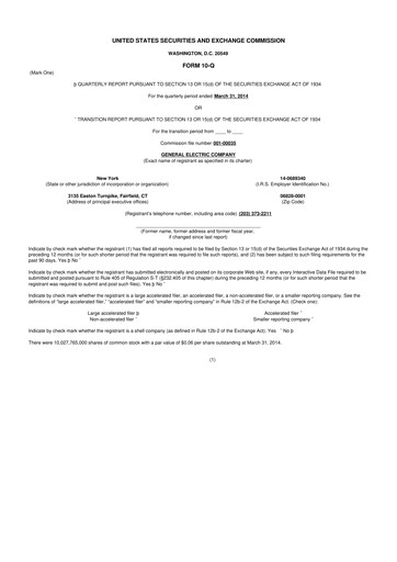 Thumbnail General Electric 10-Q Quarterly Report FY2014 