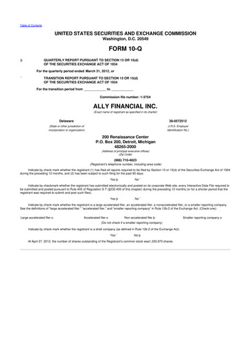 Thumbnail Ally Financial 10-Q Quarterly Report FY2012 