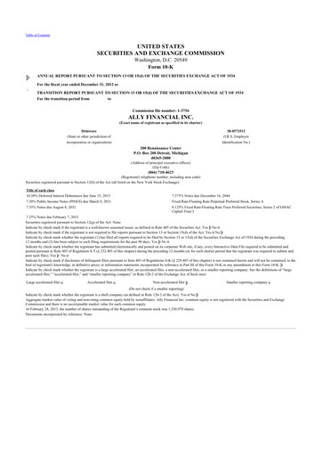 Thumbnail Ally Financial 10-K Annual Report 2012