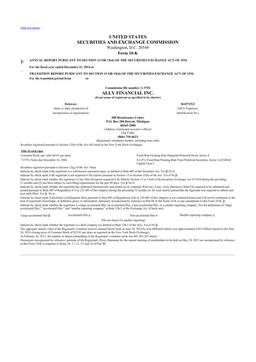 Thumbnail Ally Financial 10-K Annual Report 2014